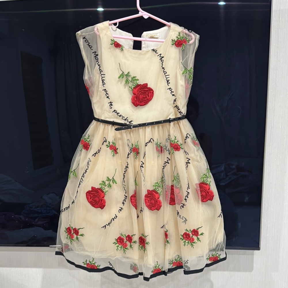 MONA LISA Red and Green Fit and Flare Dress for Weddings
